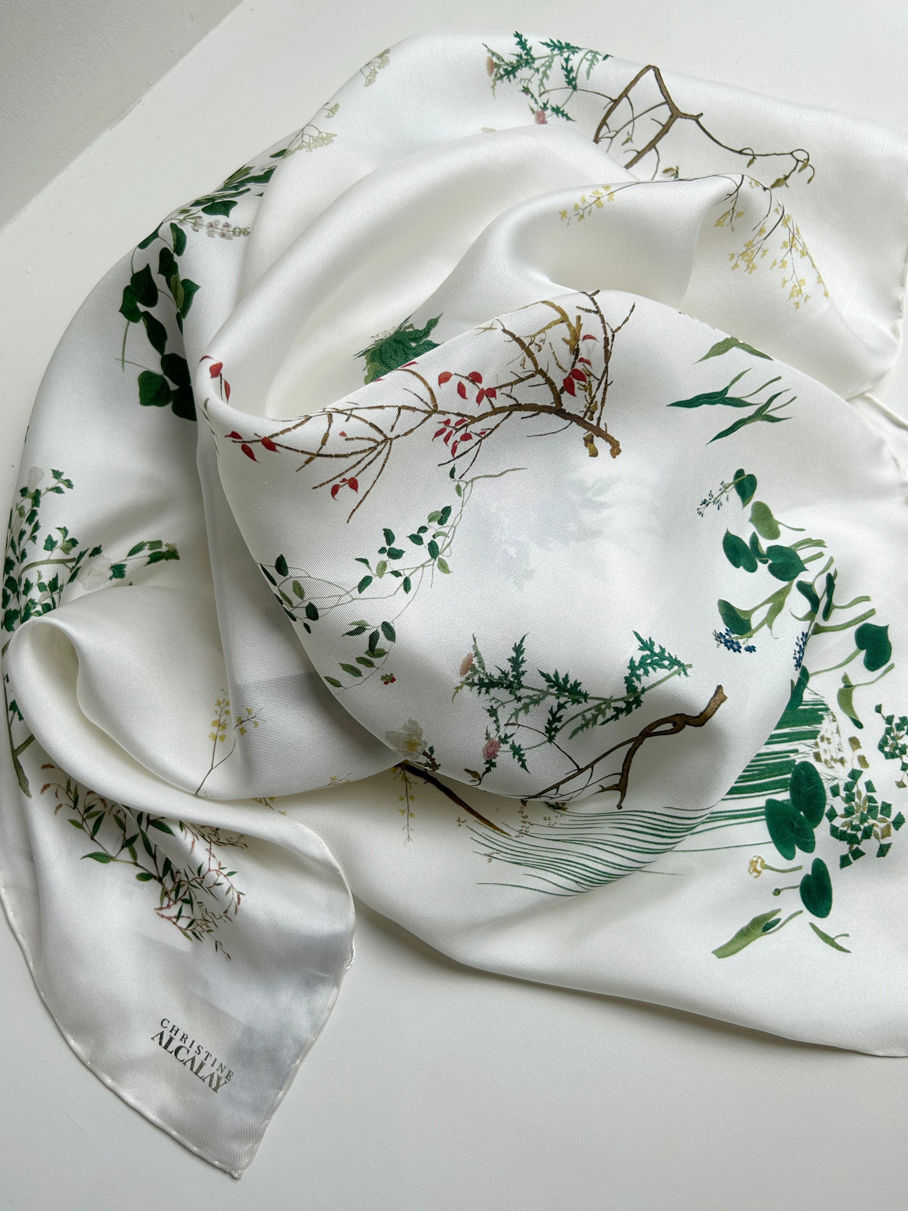Silk Scarf: Flowers and Plants