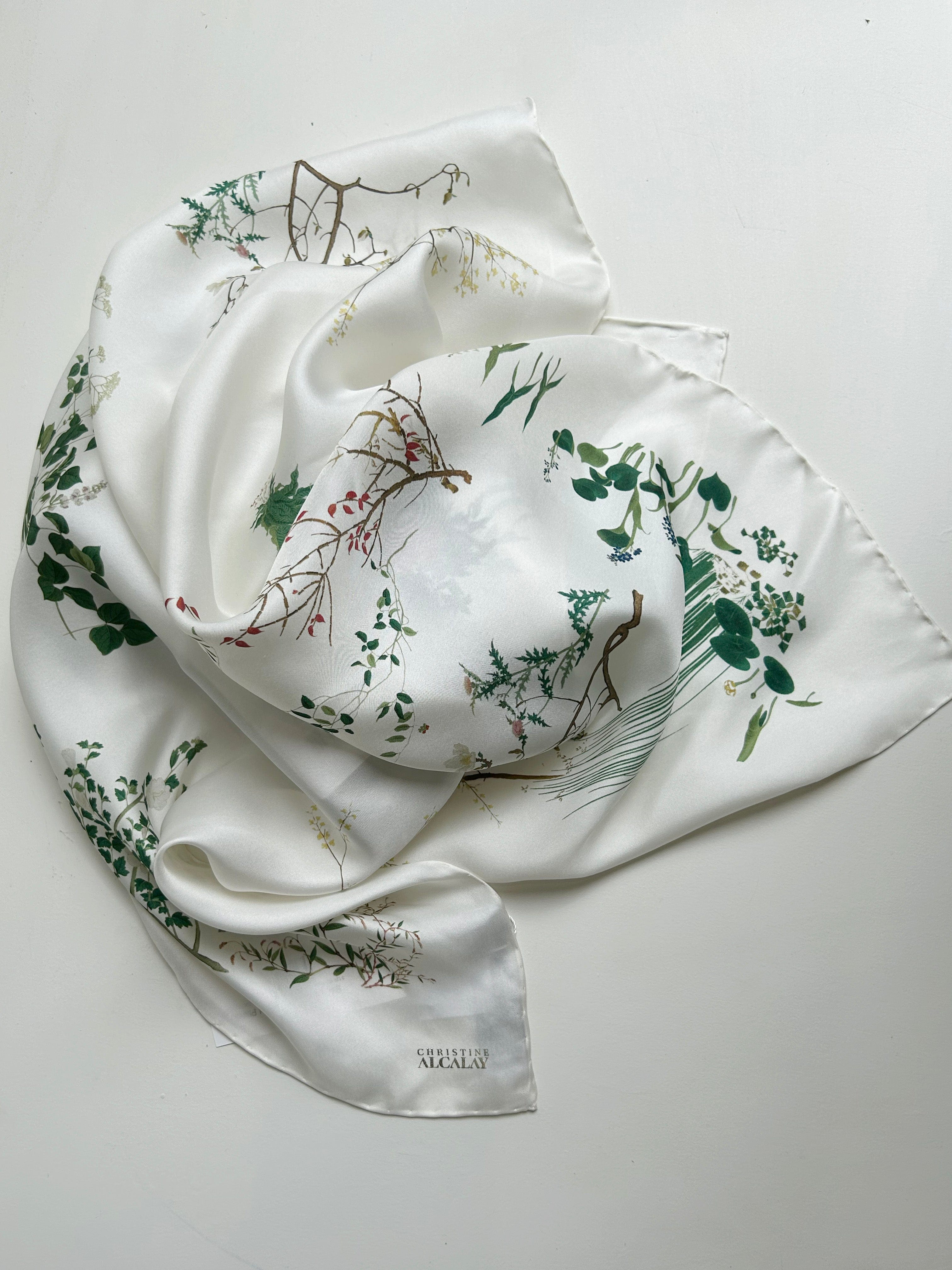 Silk Scarf: Flowers and Plants