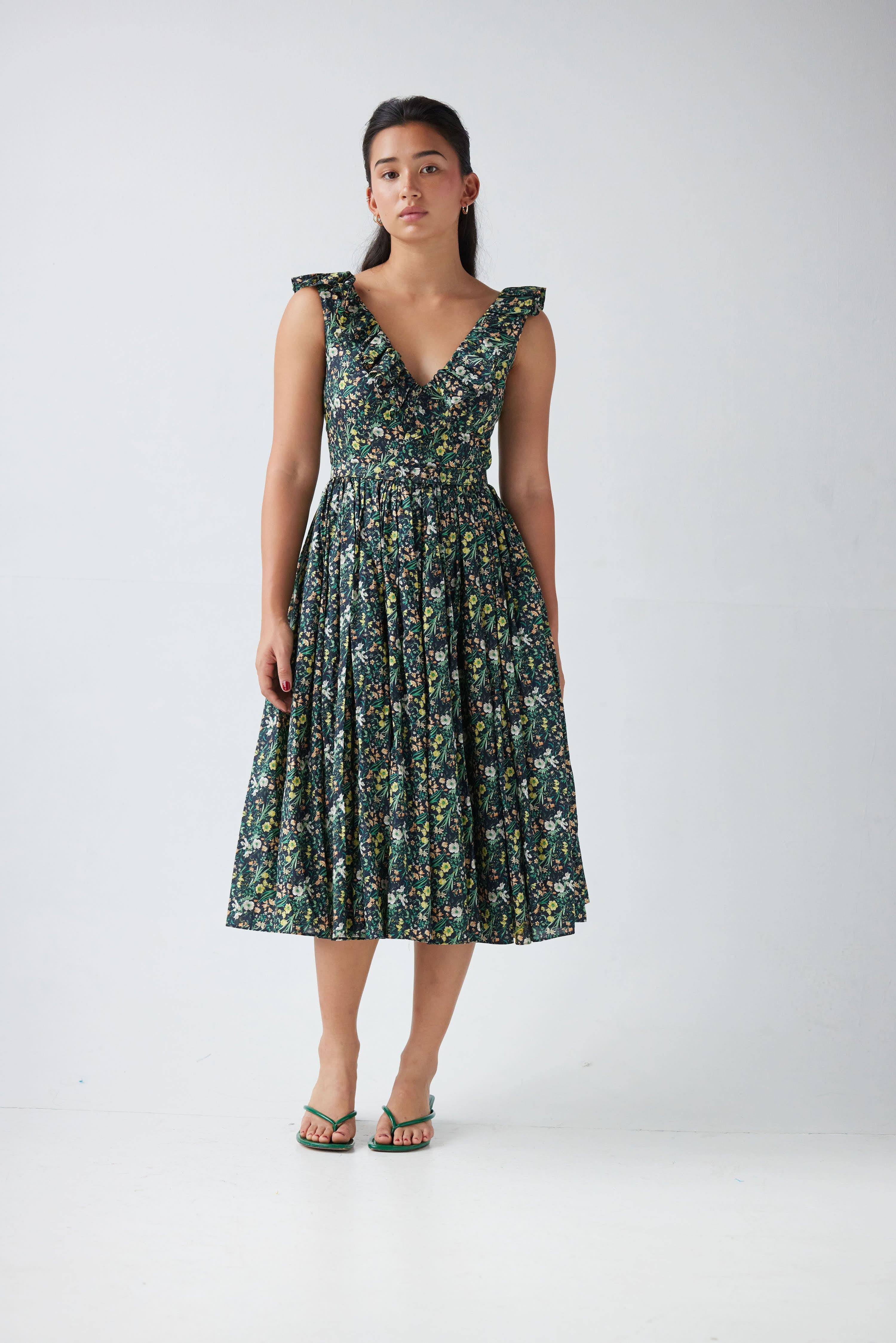 Viola Dress in Floral Voile