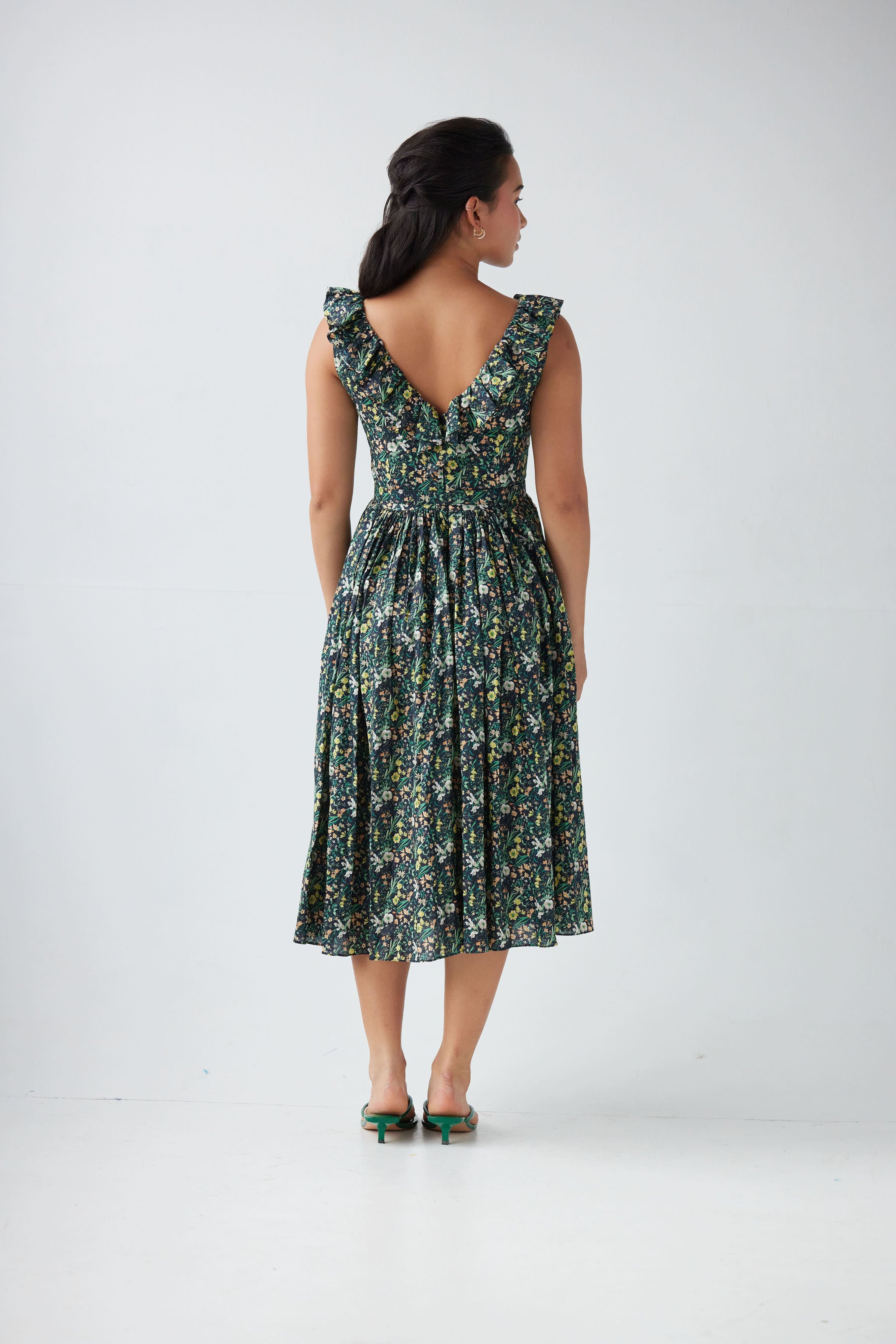 Viola Dress in Floral Voile