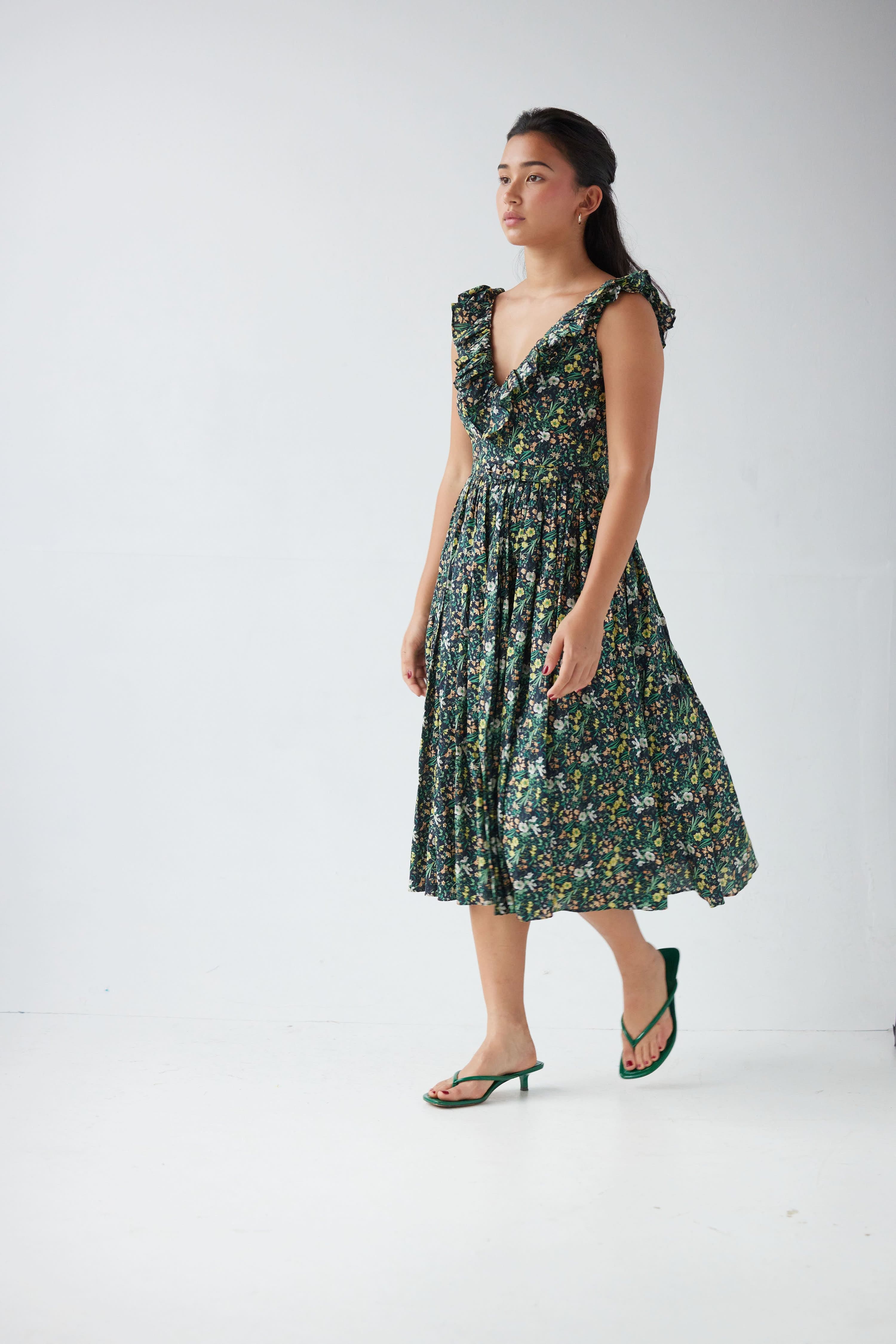 Viola Dress in Floral Voile