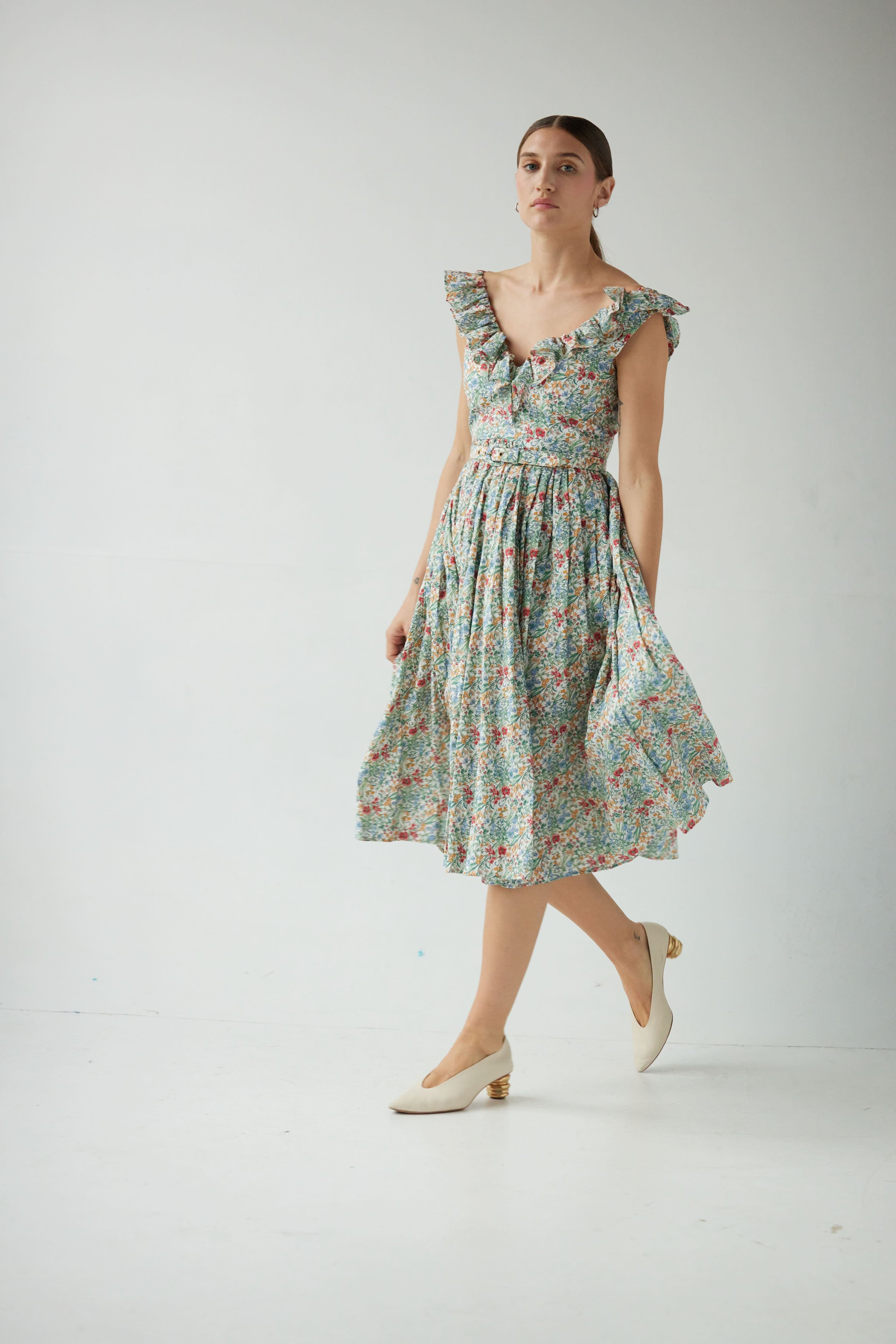 Viola Dress in Floral Voile