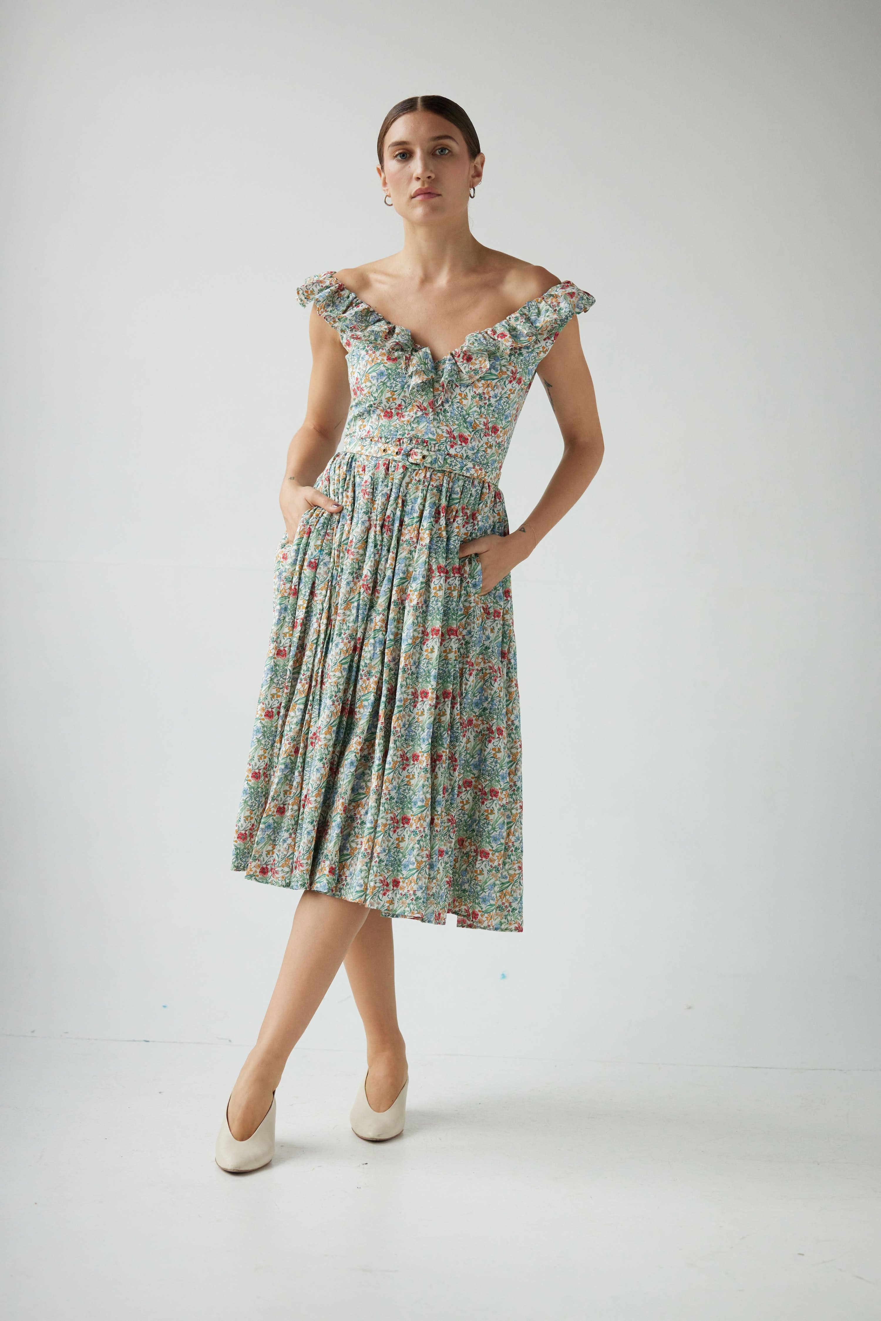 Viola Dress in Floral Voile