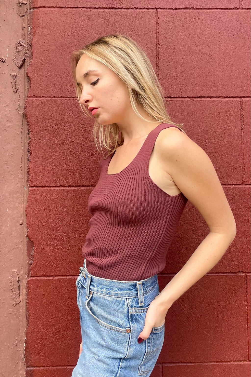 Kate Rib Tank in Pima Cotton