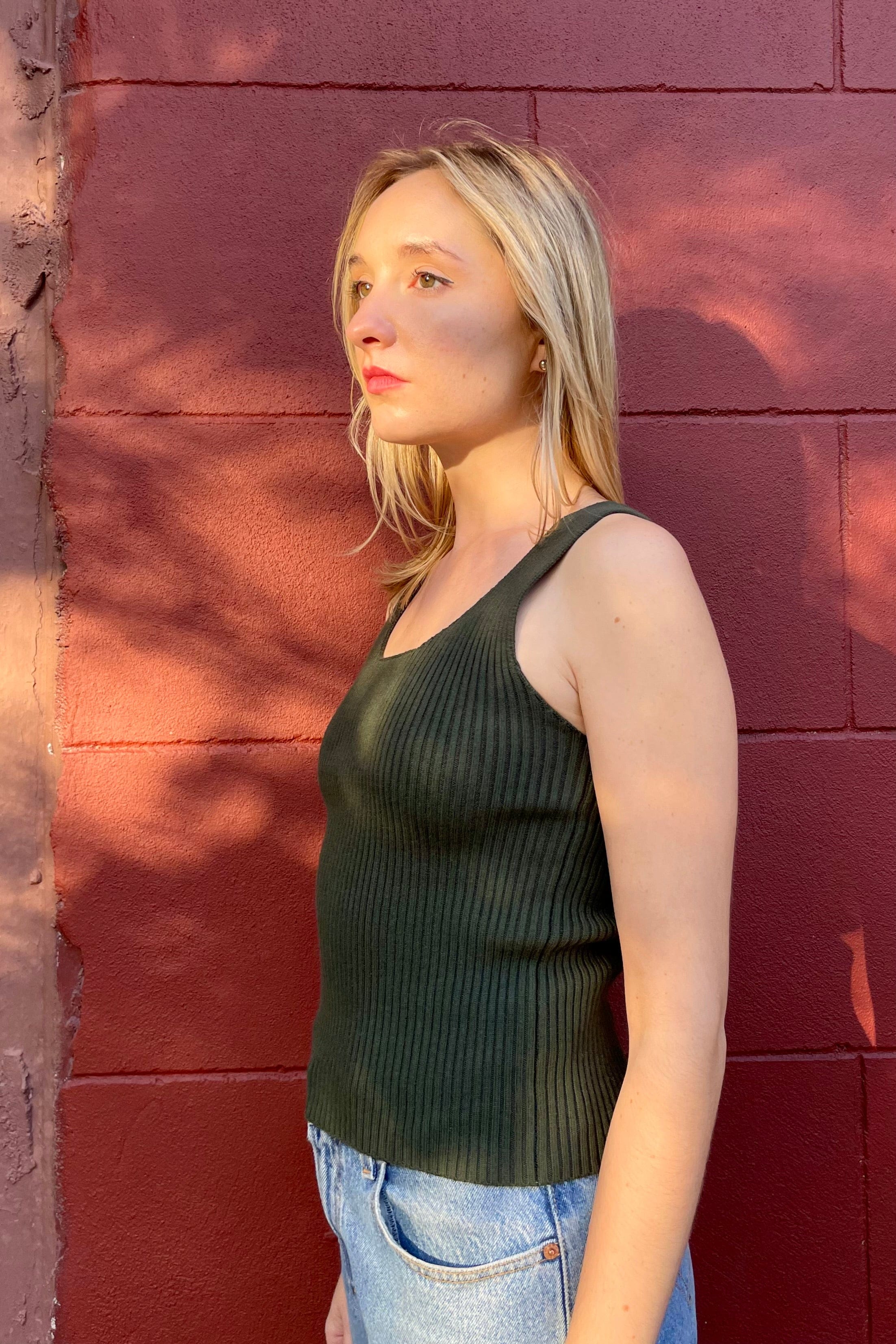Kate Rib Tank in Pima Cotton